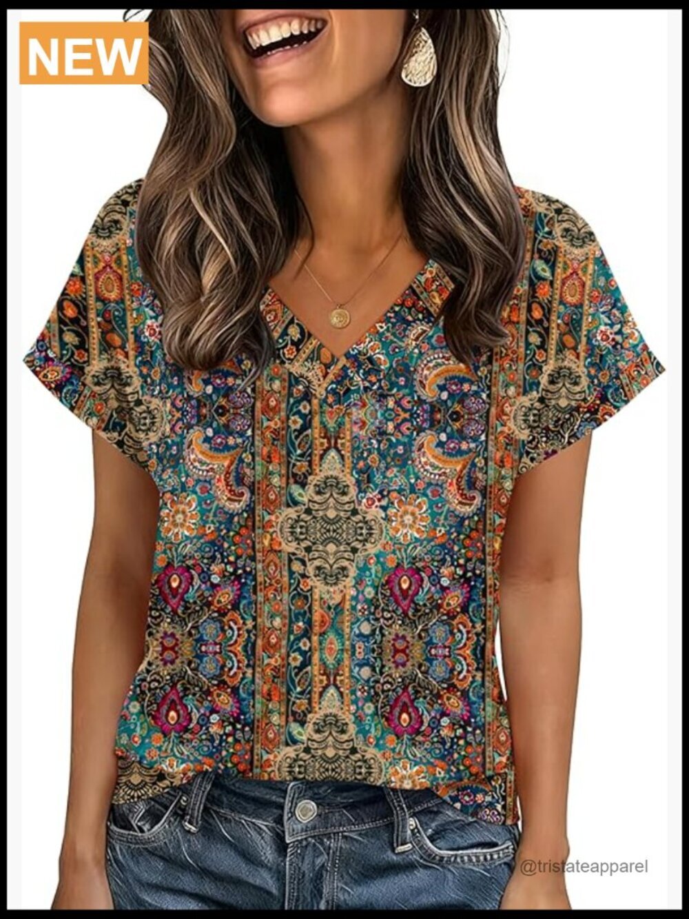 Women's V-Neck Short Sleeve T-Shirt Blouse